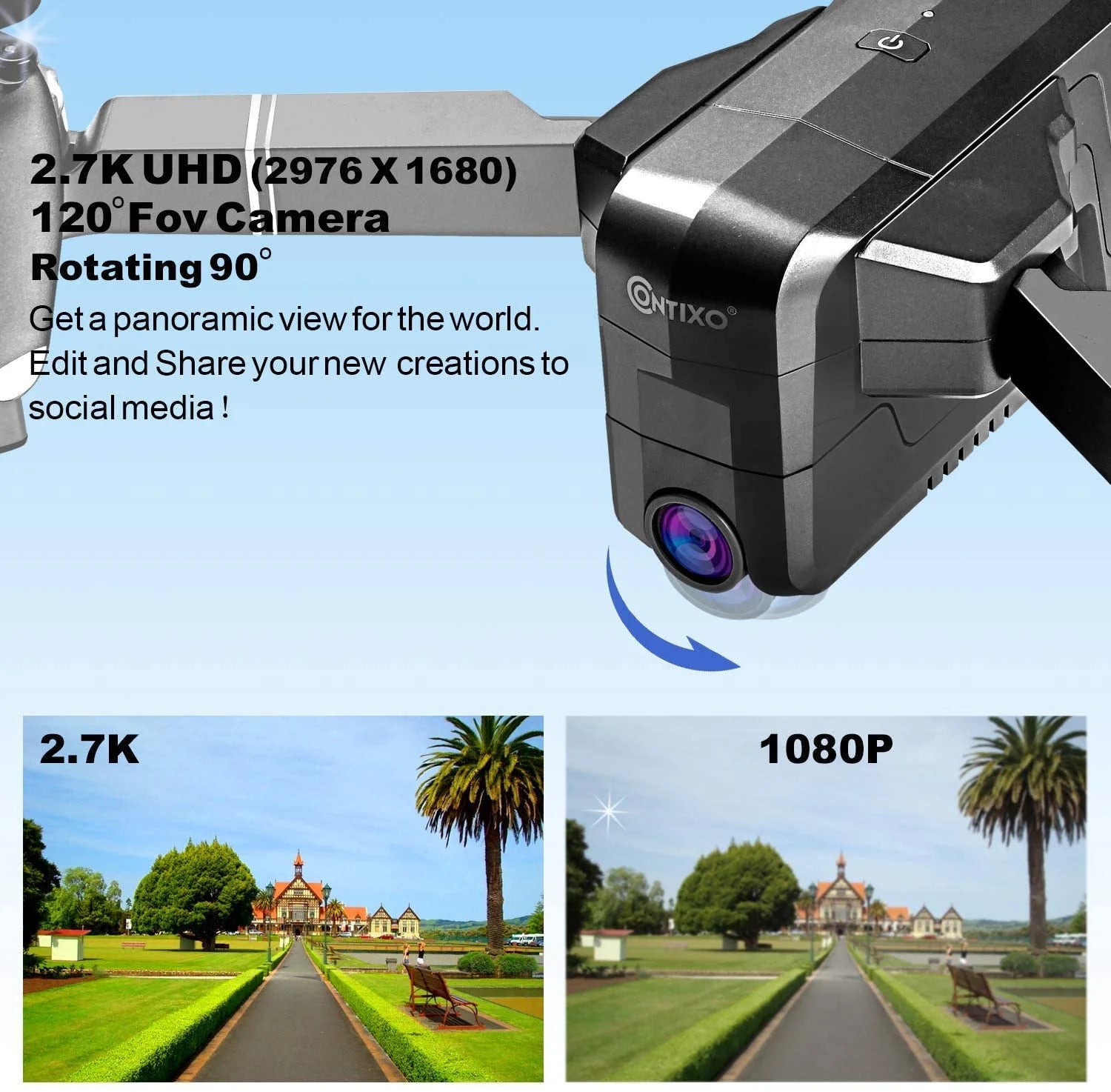 F24 Pro GPS Drone with Camera, 4K RC Drone with 30-Min Flight and 1600 Ft Range, Foldable, Black
