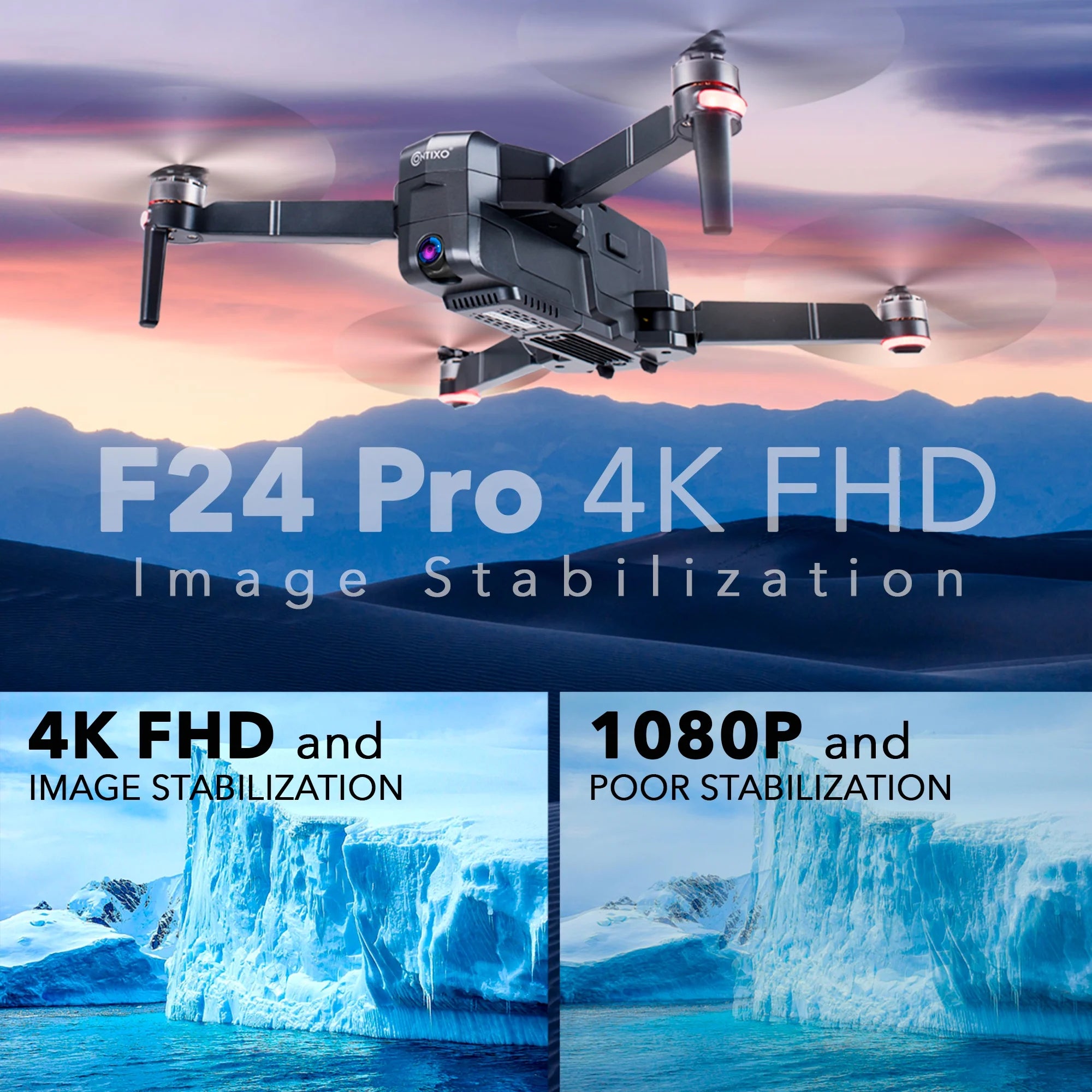 F24 Pro GPS Drone with Camera, 4K RC Drone with 30-Min Flight and 1600 Ft Range, Foldable, Black