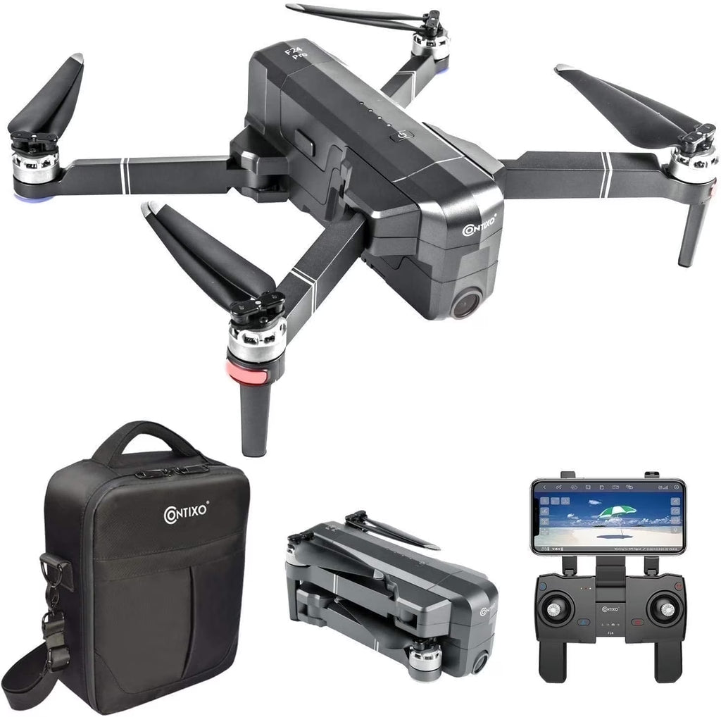 F24 Pro GPS Drone with Camera, 4K RC Drone with 30-Min Flight and 1600 Ft Range, Foldable, Black